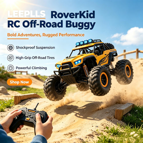 🎮LEEPLLS RoverKid RC Off‑Road Buggy, Remote Control Monster Truck for Kids