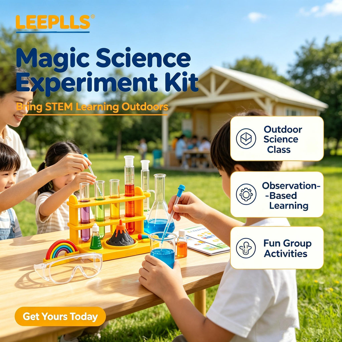 🧪LEEPLLS Magic Science Experiment Kit, Kids STEM Chemistry Lab Toy Set
