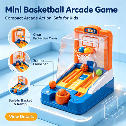 🏀LEEPLLS Mini Basketball Arcade Game, Tabletop Finger Shooting Basketball Toy for Kids