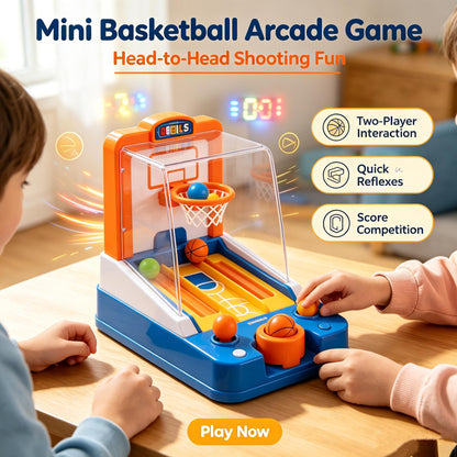 🏀LEEPLLS Mini Basketball Arcade Game, Tabletop Finger Shooting Basketball Toy for Kids