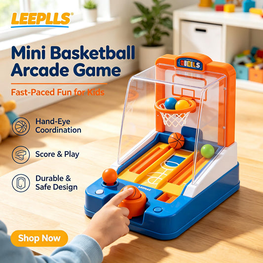 🏀LEEPLLS Mini Basketball Arcade Game, Tabletop Finger Shooting Basketball Toy for Kids